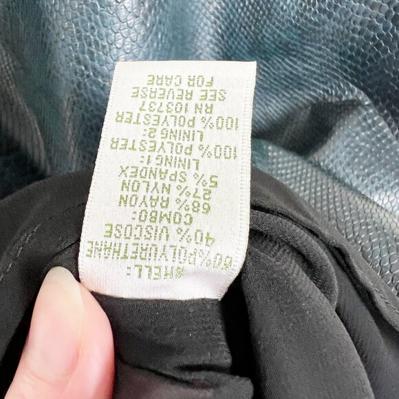 Stunning Cocktail Sheath Dress Mini Midi Faux Leather Wedding Guest Quiet Luxury - Picture 3 of 8